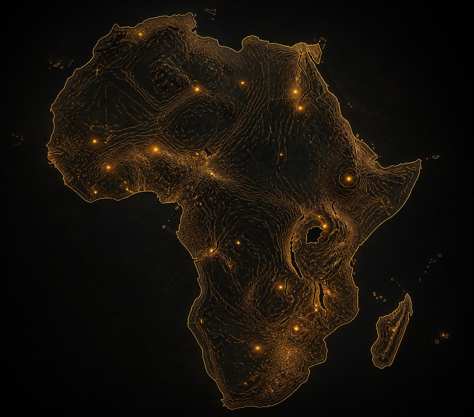 Map of Africa showing twelve historical civilizations